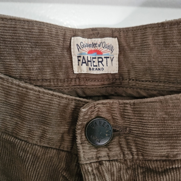Faherty Mens Size 35 Corduroy Brown Pants - Picture 3 of 8
